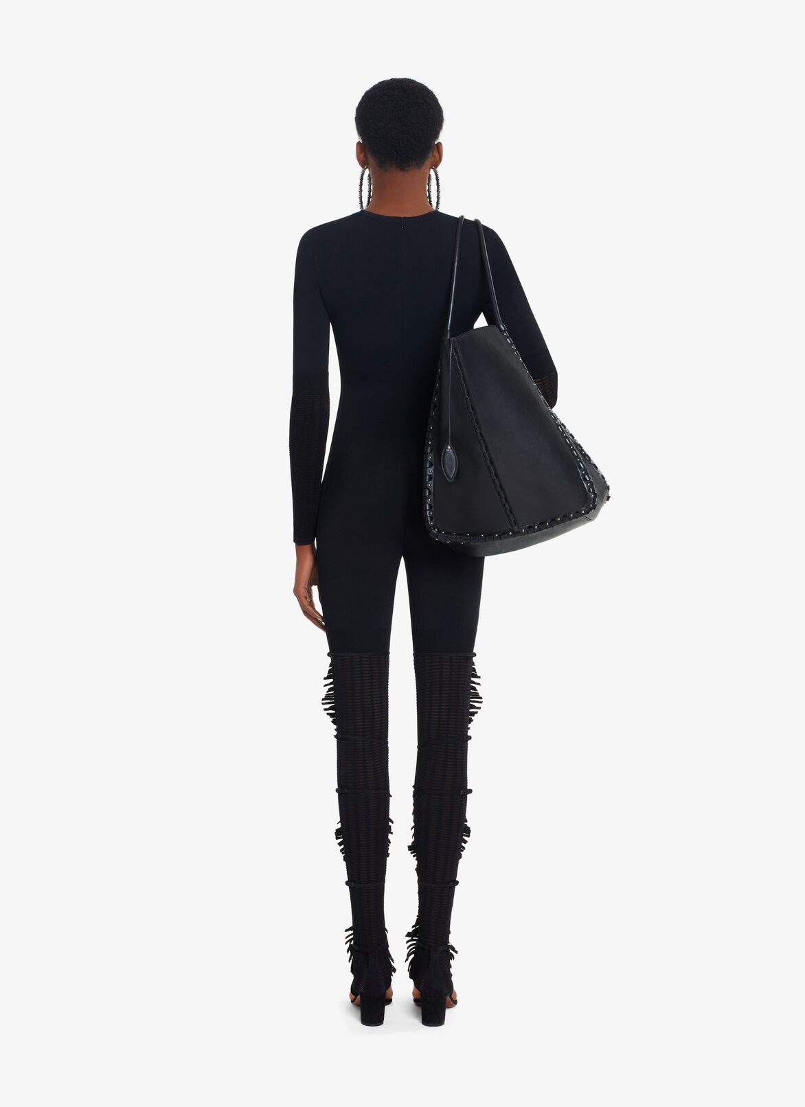 LACE KNIT JUMPSUIT ALAÏA BLACK LACE KNIT JUMPSUIT